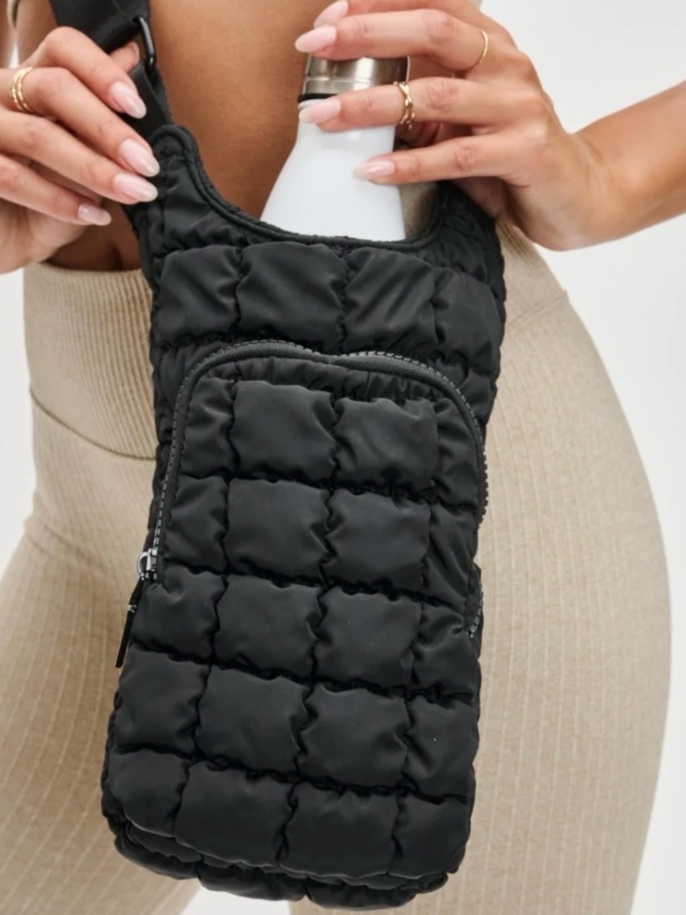 Sol and Selene Quilted Crossbody Bag - Black